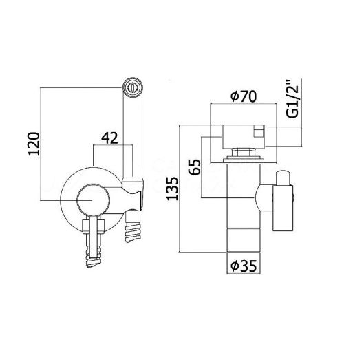 Гигиенический душ со смесителем Webert SE870303010 золото - фото 3