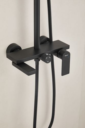 Душевая стойка BELZ B678 B24678-7 настенная цвет черный - фото 4