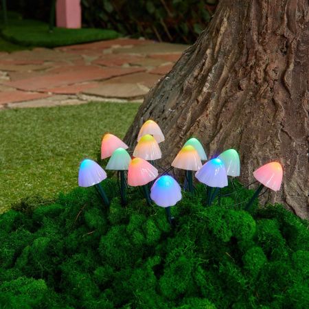 Садовый светильник на солнечной батарее Uniel USL-S-830/PM020 MULTICOLOR MUSHROOMS SET12