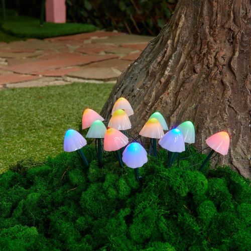 Садовый светильник на солнечной батарее Uniel USL-S-830/PM020 MULTICOLOR MUSHROOMS SET12 - фото 2