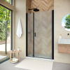 Душевая дверь Vegas-Glass EP-F-2 NOVO EP-F-2 NOVO 105 02М 02 R 105х189 стекло рифленое профиль черный матовый