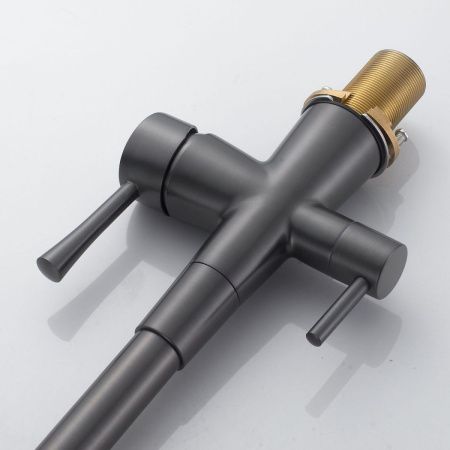 Смеситель для кухни Shevanik S528T на мойку оружейная сталь