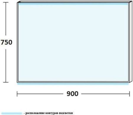 Зеркало с подсветкой De Aqua Алюминиум AL604090S 90х80 подвесное