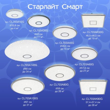 Светильник накладной Citilux Старлайт Смарт CL703A10G