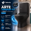Унитаз напольный с бачком Taliente Arte Vortex 3 AR33043 Nero черный с сиденьем безободковый смыв торнадо