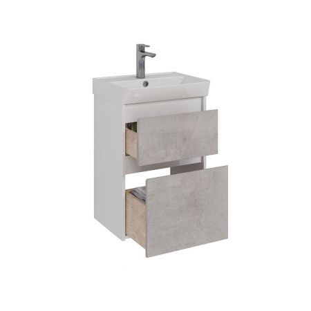 Тумба под раковину LeMark Combi LM03C50T-Beton 50х30 напольная цвет серый/белый