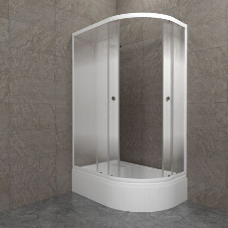 Душевой уголок Тритон Коралл Щ0000068951 120х80 стекло с рисунком профиль белый с поддоном