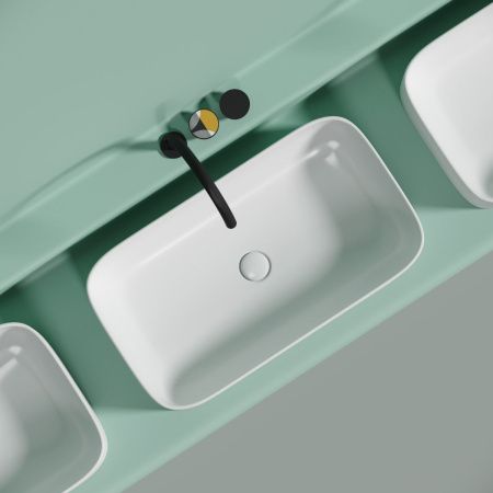 Раковина из сантехнического фарфора Ceramica Nova ELEMENT CN6054MW 70х40 накладная цвет белый без отверстий под смеситель