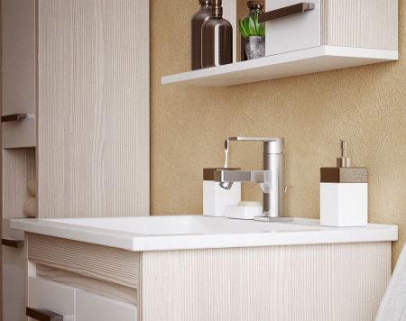 Тумба под раковину Corozo Лорена SD-00000356 70х50 напольная цвет белый/бежевый