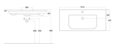 Раковина мебельная керамическая Dreja Soft 100 13100-KL 100х50 накладная цвет белый