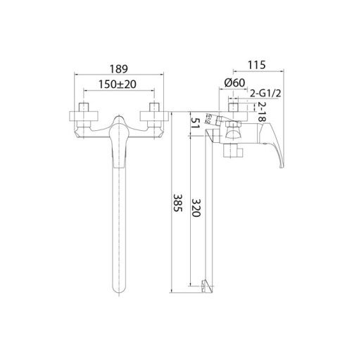 Смеситель для ванны Milardo Sterm STESB02M10 настенный хром - фото 3