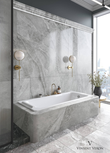 Ванна чугунная Vinsent Veron Italon VIT1707045H/E60327CH-AS 170х70 пристенная прямоугольная с ножками с ручками - фото 2