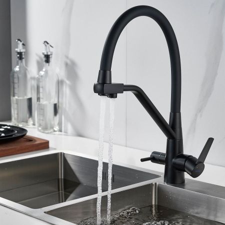 Смеситель для кухни Shevanik S968H на мойку черный