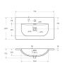 Раковина керамическая BelBagno BB-8099-3-70 70х40 накладная цвет белый 1 отверстие под смеситель