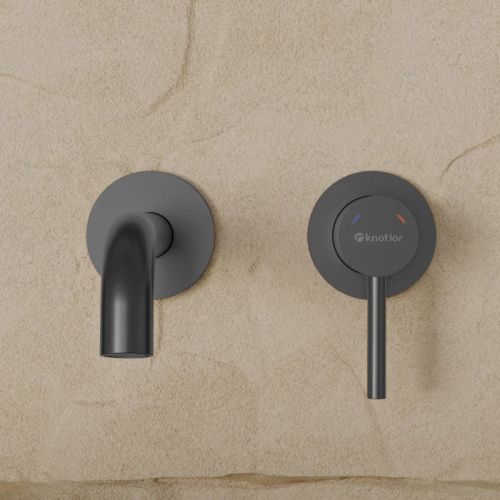 Смеситель для раковины Knotlor ECLIPSE SS-25/GM настенный оружейная сталь - фото 4