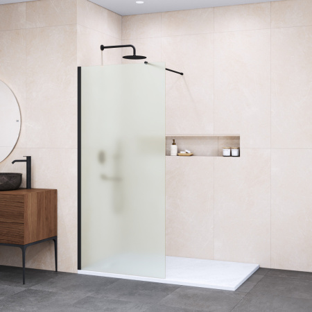Душевая перегородка RGW Walk In 351001014-24 140х195 стекло матовое профиль черный