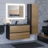 Тумба с раковиной Uperwood Barsa 298301043 80х50 цвет коричневый/черный