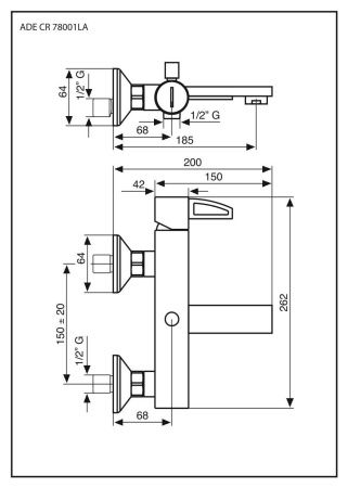 Смеситель для ванны Emmevi Ade 78001LA/CR настенный хром