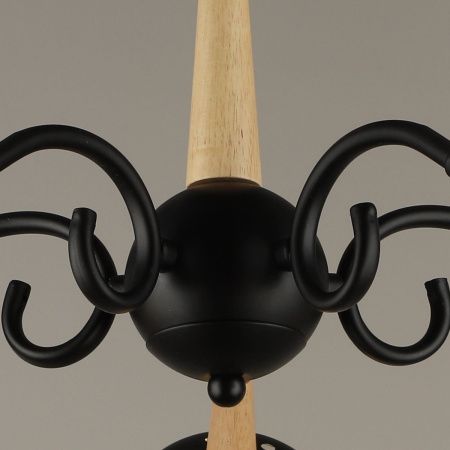 Люстра на штанге Reluce 04886-0.3-05 BK+WOOD