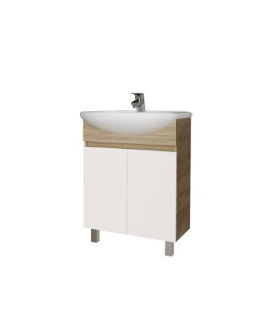 Тумба под раковину Grossman Поло 106011-1 60х30 напольная цвет белый/коричневый