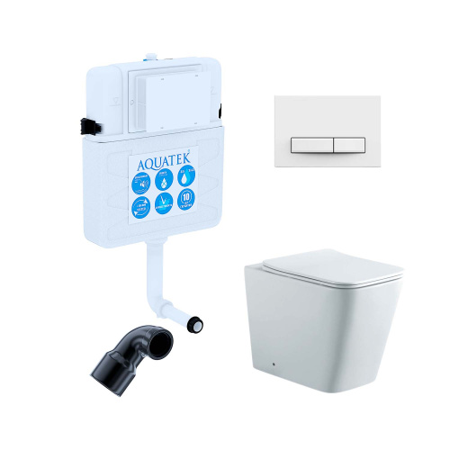 Сет унитаз + бачок скрытого монтажа Aquatek SET BW AQUATEK ЛИБРА N-030 3в1