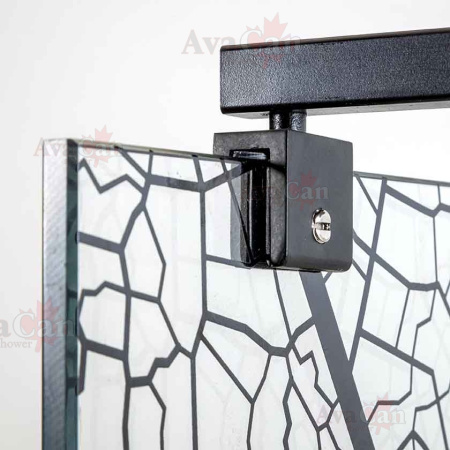 Душевая перегородка AvaCan MB120 120х200 стекло с рисунком профиль черный