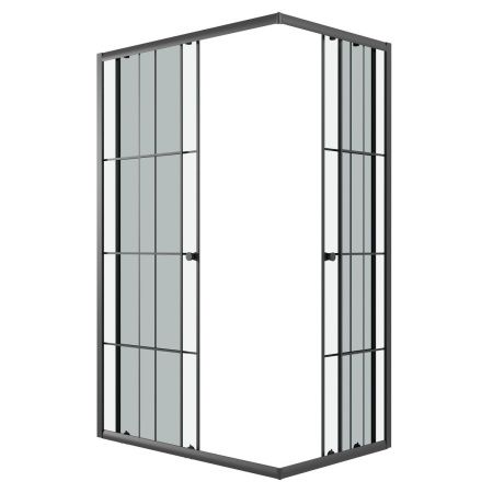 Душевой уголок Niagara Eco NG-1012-14QKL 115х80 стекло с рисунком профиль черный без поддона