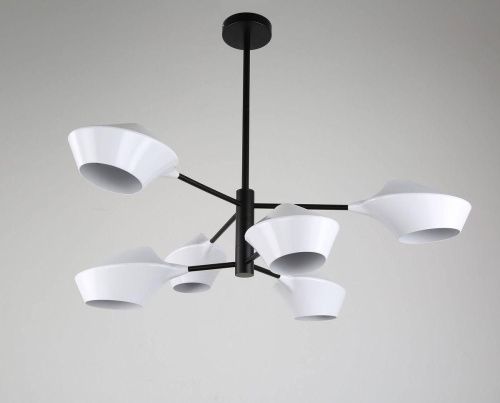 Люстра на штанге Lumina Deco ROMINA (РОМИНА) LDP 6037-6 WT+BK - фото 3