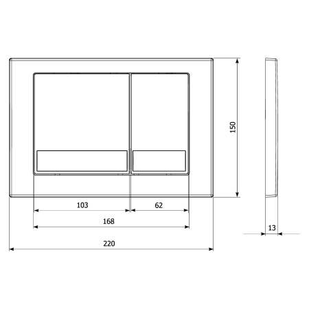 Клавиша смыва механическая KK POL M06 SPP/028/SG/K цвет золото