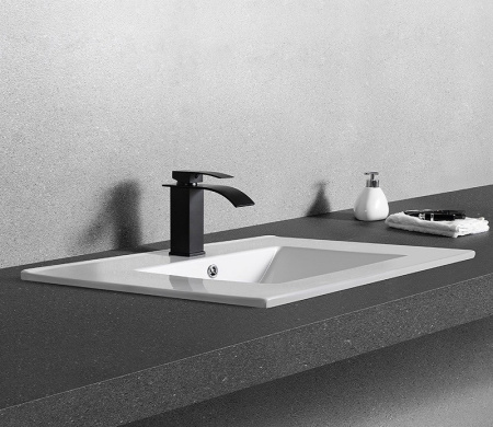 Раковина из санфаянса CeramaLux YJ803-70 71х41 встраиваемая цвет белый 1 отверстие под смеситель