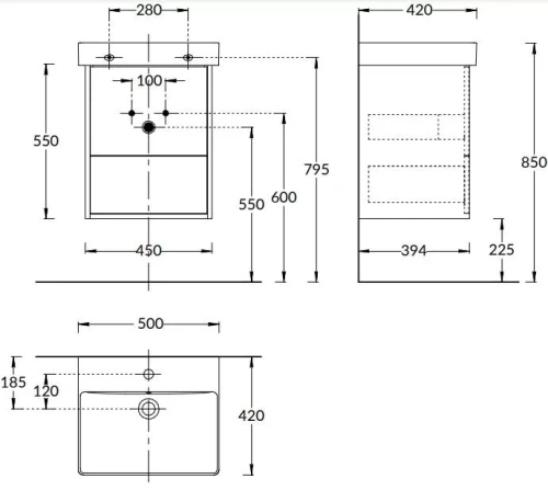 Тумба под раковину Kerama Marazzi PRO PRO.50.2\WHT 45х39х55 подвесная цвет белый - фото 2