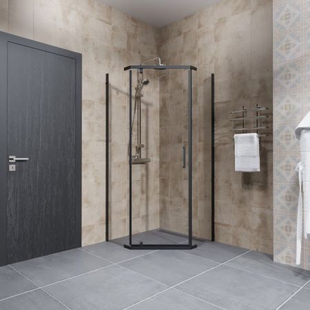 Душевой уголок Тритон Дека-Блэк Щ0000062934 100х100 стекло прозрачное профиль черный без поддона