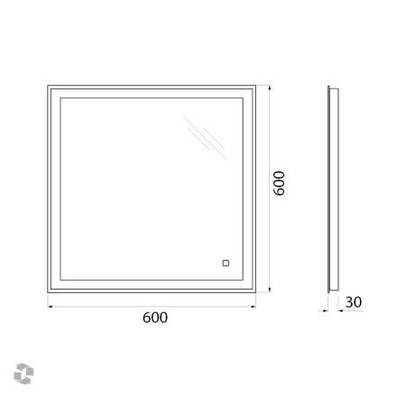 Зеркало с подсветкой BelBagno SPC-GRT-600-600-LED-TCH 60х60 подвесное