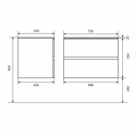 Тумба с раковиной Uperwood Barsa-Next 2900000094 70х50 цвет коричневый