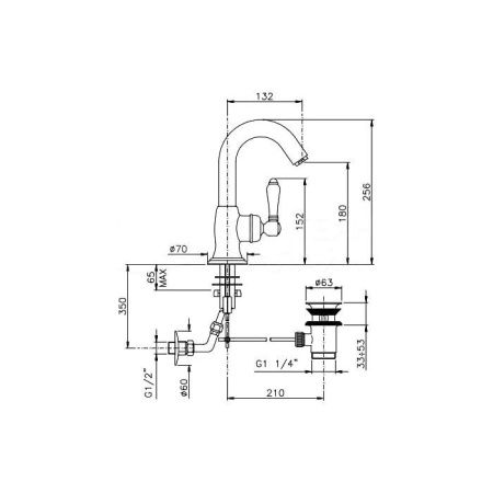 Смеситель Nicolazzi Petit Mont Blanc 3454BZ76C на раковину бронза