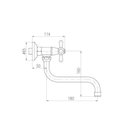 Смеситель для кухни RavSlezak Morava Retro MK301.5/21BZ на мойку белый/золото