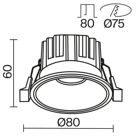 Светильник встраиваемый Maytoni Technical Round DL058-12W3K-B