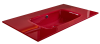 Раковина стеклянная Armadi Art Monaco 852-100-BR 81х52 полувстраиваемая цвет бордовый 1 отверстие под смеситель