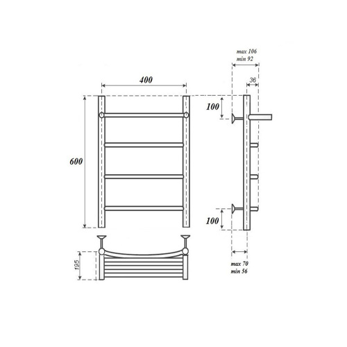 Полотенцесушитель Point Афина PN04146PE электрический хром - фото 2