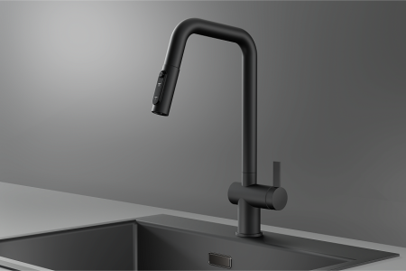 Смеситель для кухни Granula Kitchen Space 7273, ЧЕРНЫЙ МАТОВЫЙ на мойку черный матовый