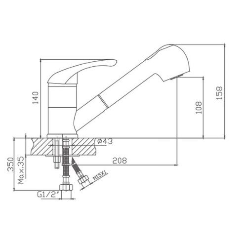 Смеситель для кухни Cron CN6003 на мойку хром - фото 4
