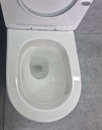 Унитаз напольный с бачком CeramaLux TR2177 белый с сиденьем микролифт смыв торнадо