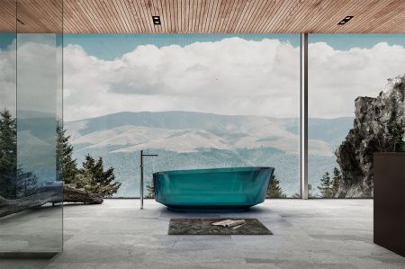 Ванна из полиэфирной смолы Abber Kristall AT9706Aquamarin 170х80 отдельностоящая овальная