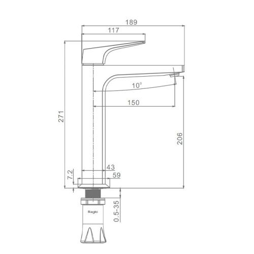 Смеситель для раковины Raglo R07 R07.15 на столешницу хром - фото 2