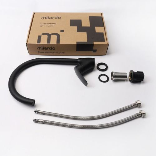 Смеситель для кухни Milardo Rora RORBL0JM05 на мойку черный - фото 2