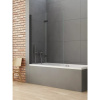 Душевая шторка на ванну New Trendy NEW SOLEO Black P-0043 120х140 стекло прозрачное профиль черный ориентация левая