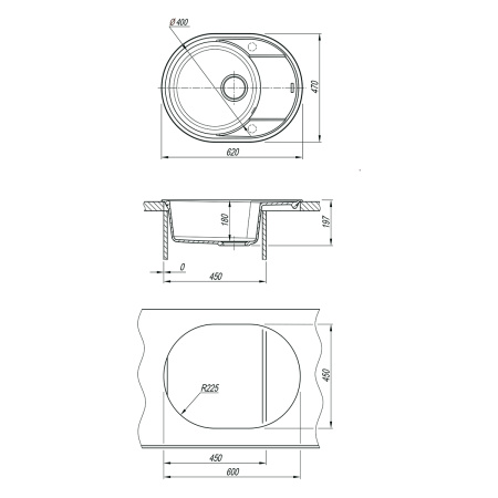Кухонная мойка LeMark Lacha 620 9910054 62х47 цвет бежевый поверхность матовая