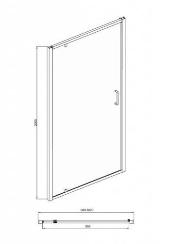 Душевая дверь Bravat Line BD100.4111A 100х200 стекло прозрачное профиль хром - фото 3