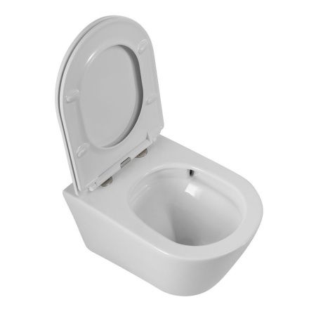 Унитаз подвесной Cezares LINER CZR-3808-53-TH-TOR/SC белый с сиденьем микролифт безободковый смыв торнадо