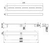 Душевой лоток Timo Standart DP20600-SG20600 65х15 хром